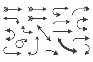 Collection of diverse arrow icons and symbols