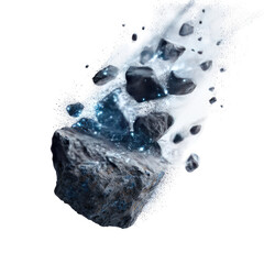 Naklejka premium Exploding rock, icy shards