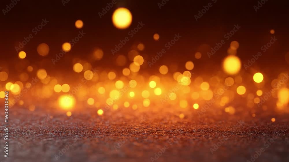 Poster golden lights: a captivating display of soft, golden bokeh lights creates a warm and inviting backdr