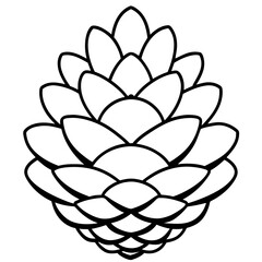 Pinecone Outline Vector Design