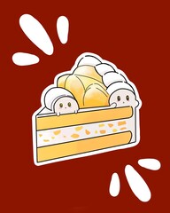 Slice cake illustration 