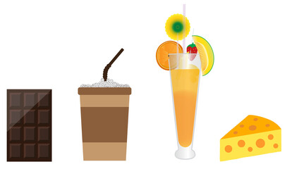 cafe market card with beverage drinks and snacks