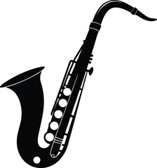 Silhouette of a Classic Alto Saxophone Musical Instrument new 2025 trendy