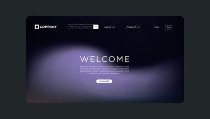 Naklejka premium Modern website template design with sleek purple background and call to action button