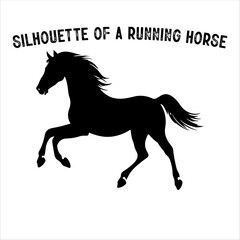Silhouette of a Galloping Horse – Vector Clipart Illustration
