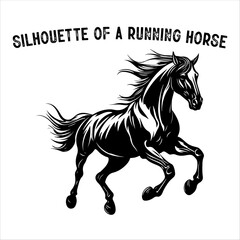 Silhouette of a Galloping Horse – Vector Clipart Illustration