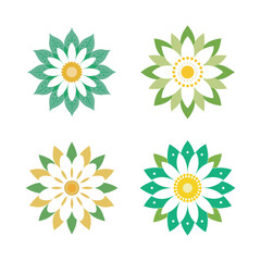 Chamomile Herbal Flower Mandala Pattern Set