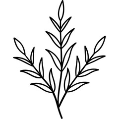 Naklejka premium Herb Sprigs Vector Food Printable Graphic for Kitchen Decor