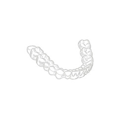 A line drawing shows clear aligners for teeth straightening representing modern orthodontic treatment