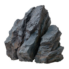 Rough gray rock isolated on transparent background