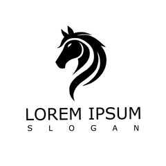 horse head logo. Represents speed, grace, and strength — suitable for luxury, sports, or equestrian brands.
