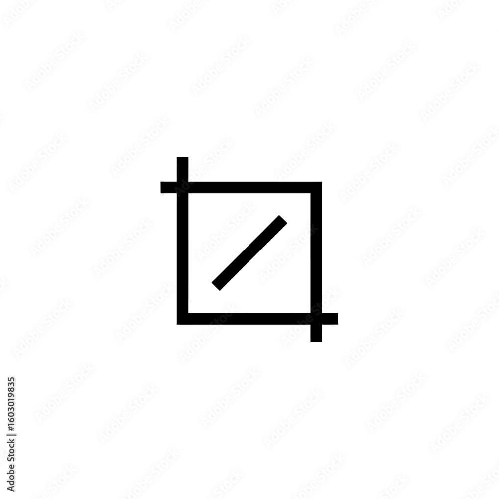 Poster a simple crop tool icon is displayed on a white background
