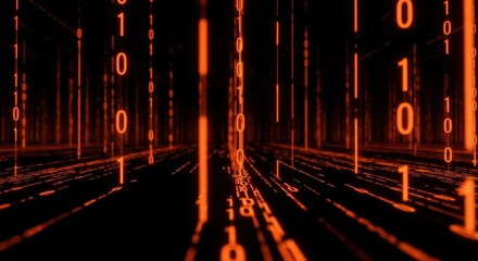 Futuristic Tech Background with Digital Elements and Glowing Lines