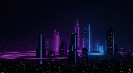 Futuristic Tech Background with Digital Elements and Glowing Lines