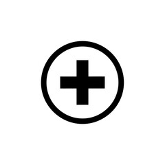 Obraz premium A plus sign in a circle is shown