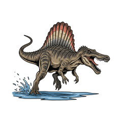 Spinosaurus the Giant Ancient River Illustration