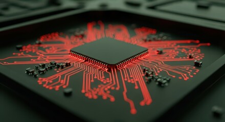 Futuristic Tech Background with Digital Elements and Glowing Lines