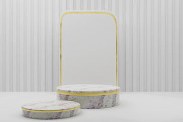 empty podium for exhibit