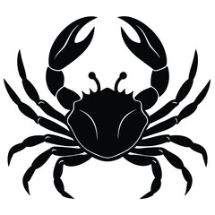Silhouette of a crab with claws raised