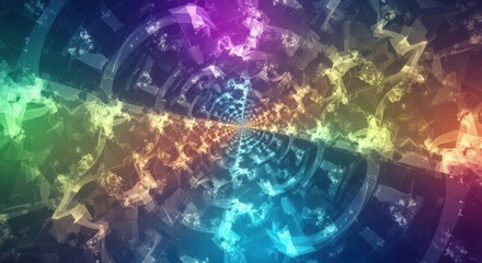 Futuristic Tech Background with Digital Elements and Glowing Lines
