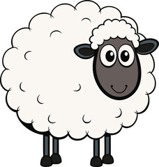 Friendly Cartoon Sheep Character Isolated On White Background Vector Art