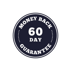 Money Back Guarantee Badge with 60 Day Policy in Circular