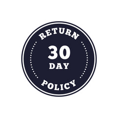 Return Policy Badge with 30 Day Guarantee in Clean Circular Design