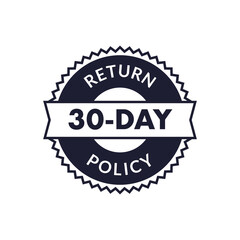 Obraz premium 30-Day Return Policy Badge with Banner Text in Retro Style