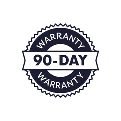 90-Day Warranty Badge in Classic Design with Ribbon Element