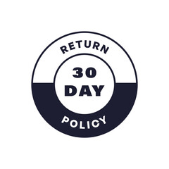 30 Day Return Policy Badge in Circular Style for Product Guarantee