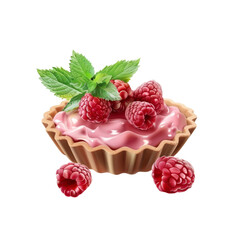Delicious Raspberry Tart with Fresh Mint