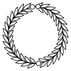 Simple Holiday Wreath Outline Vector