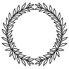 Simple Holiday Wreath Outline Vector