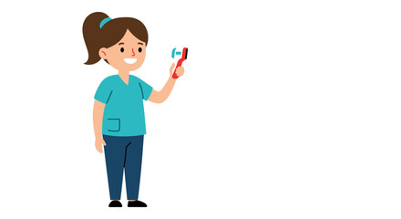 Smiling female dentist holding toothbrush in minimalist style