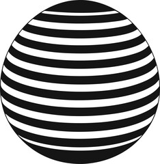 Striped Pattern Easter Egg Black and White Graphic
