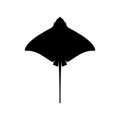 Common eagle ray silhouette vector flat illustration design.