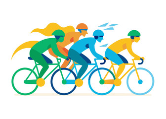 Obraz premium Cyclist on the Road Vector