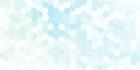 Abstract blue and white hexagon background. Futuristic digital hi-technology banner. Healthcare background. Vector