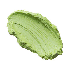 Green cream smear isolated on transparent background