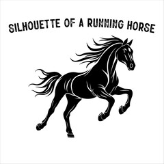 Silhouette of a Galloping Horse – Vector Clipart Illustration
