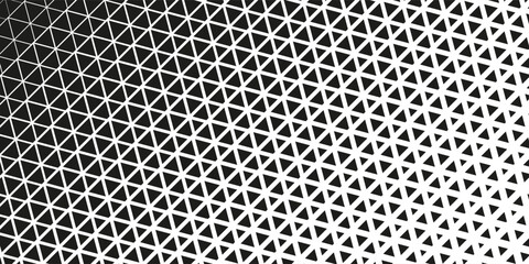 Abstract geometric black and white deco art halftone hexagone and triangle print pattern