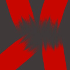 Abstract red and black graphic design with sharp edges  