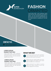 Modern Fashion-Oriented Business Flyer with Stylish Design and Contact Information