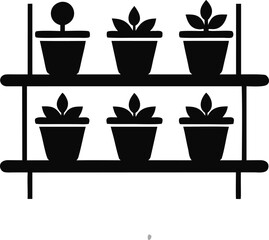Obraz premium Vertical Garden Wall with Pots Icon