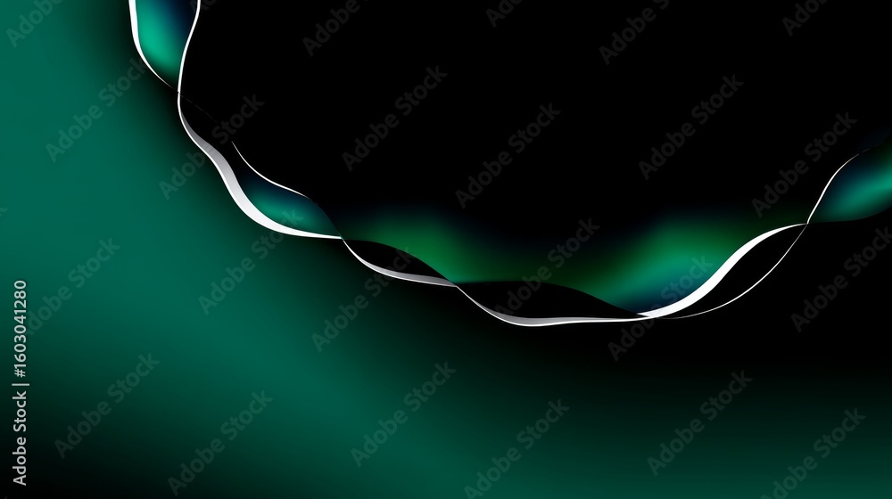Aufkleber emerald gradient creates a serene and modern ambiance with soft glowing shapes and minimalistic desi