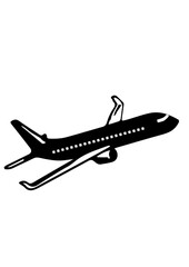 Silhouette of a Commercial Airplane in Flight

