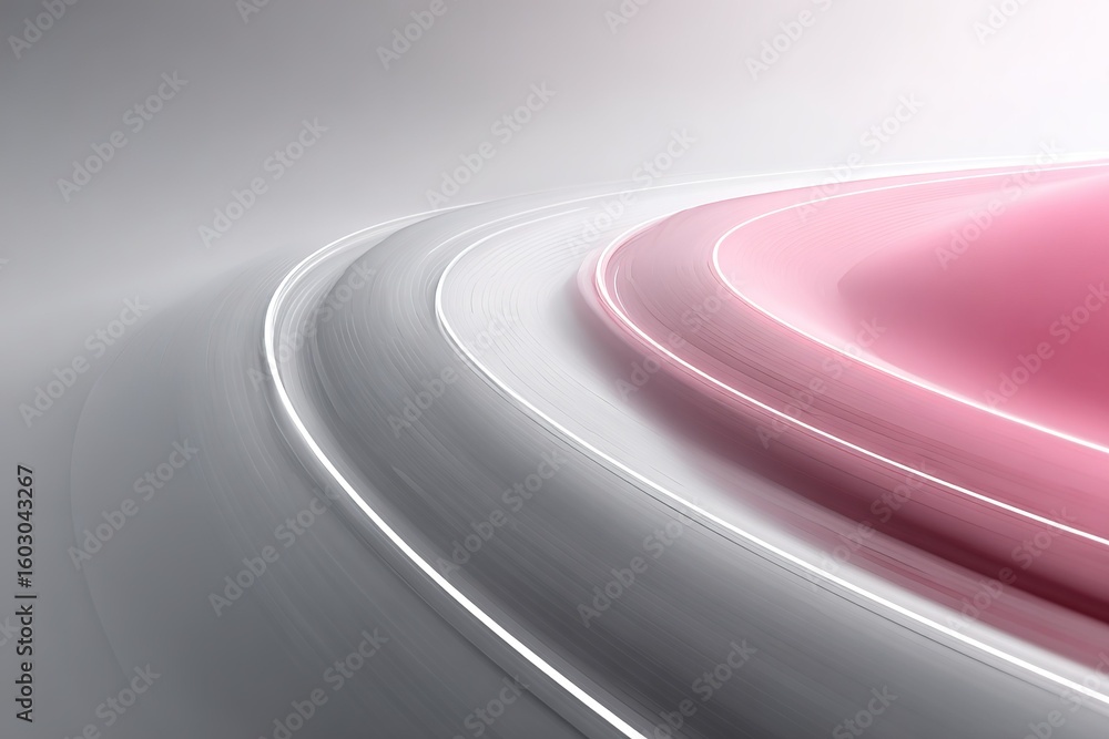 Poster soft curves of light create a dynamic and serene atmosphere in a minimalist design setting