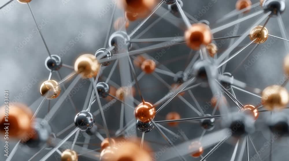 Poster detailed examination of molecular interactions showcasing various atoms and bonds in a complex and d