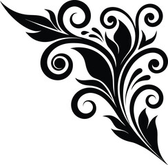 Floral Swirl Corner Ornament