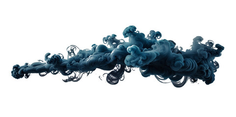 abstract vector blue smoke cloud on transparent background	